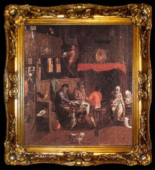 framed  Gillis Mostaert Netherlandish Household, ta009-2